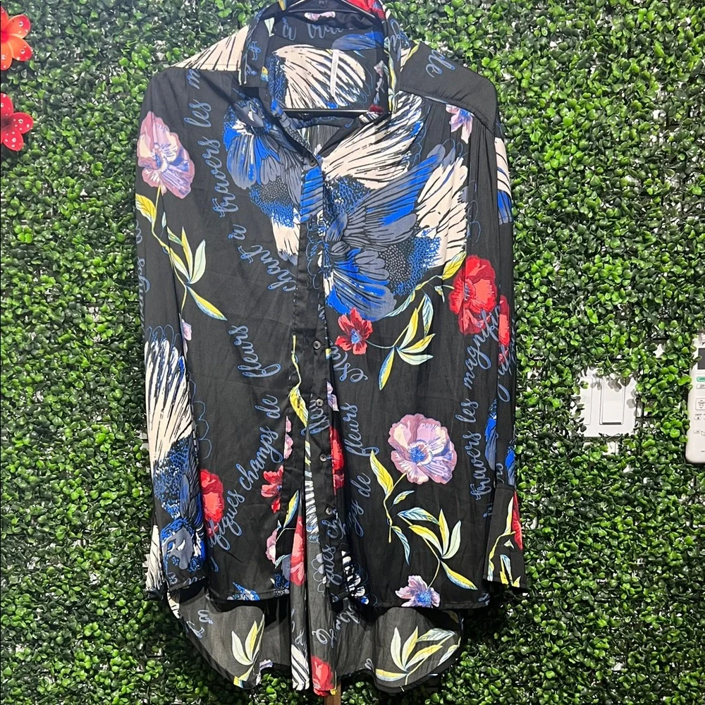 Free People Silky Nights Oversized Hi-Low Shirt size XS - Picture 4 of 10